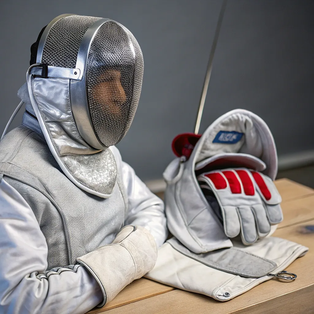 Fencing gear set including mask, gloves and jacket